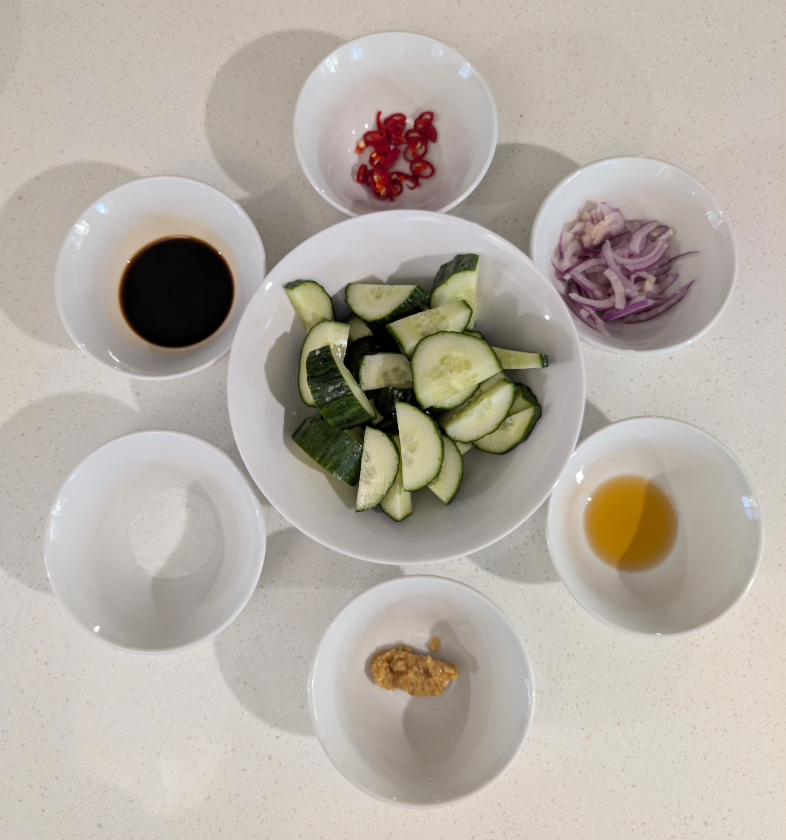 Cucumber Onion Salad Ingredients